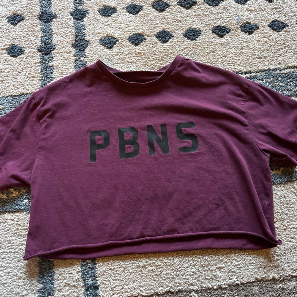 Alphalete Maroon Crop Top with Black Lettering
